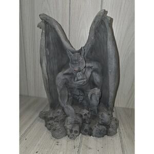 Vtg 1995 Rubies Foam Latex Gargoyle Halloween Decor Red Eyes Skulls Gothic 12"